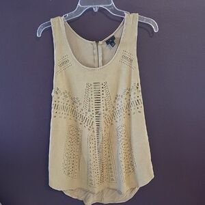 Worthington Tan Laser-Cut Sleeveless Tank Top